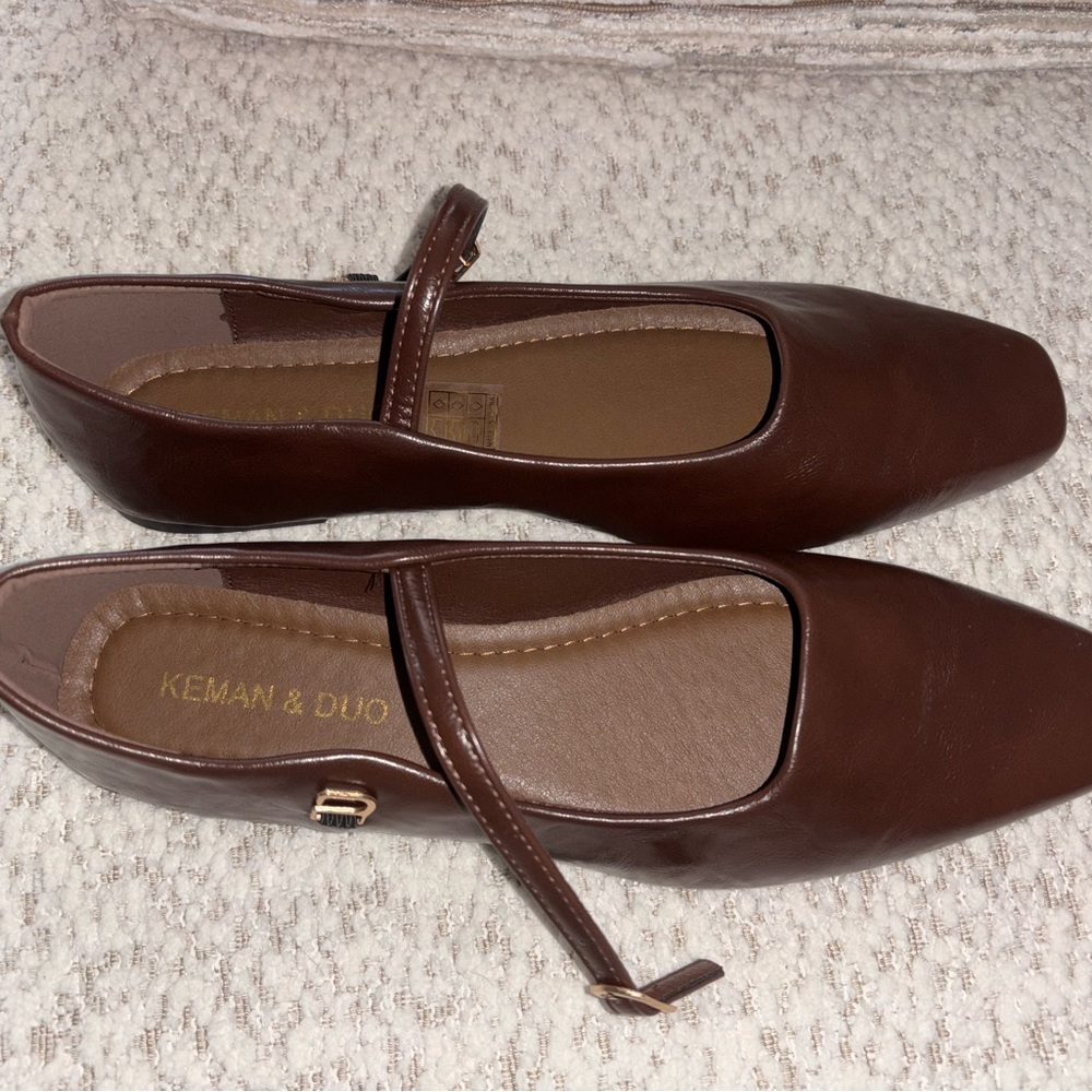 Brown Mary Jane Flats